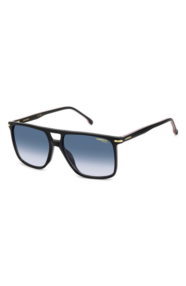 Carrera Eyewear 59mm Navigator Sunglasses, Alternate, color, Black Red/ Dk Blue Sf