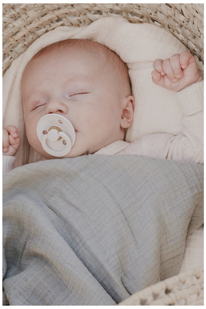 Organic Cotton Muslin Swaddle Blanket & Bib Set, Alternate, color, SAND