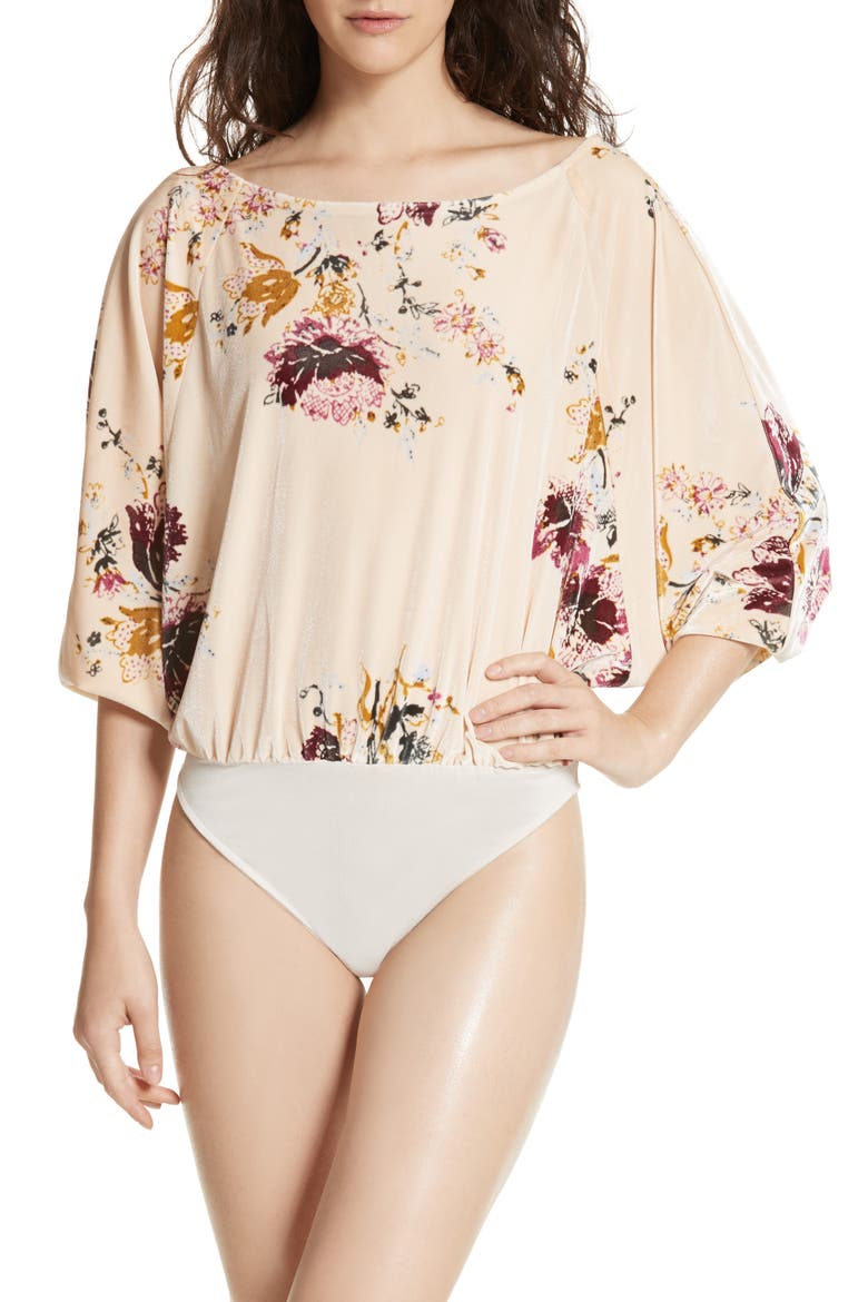Babe Slouchy Velvet Bodysuit, Alternate, color, NEUTRAL COMBO