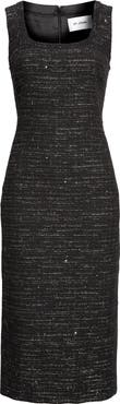 ST. JOHN Cannes Tweed Sleeveless Midi Dress