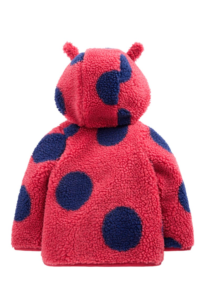 Polka Dot High Pile Fleece Jacket, Alternate, color, LADYBIRD