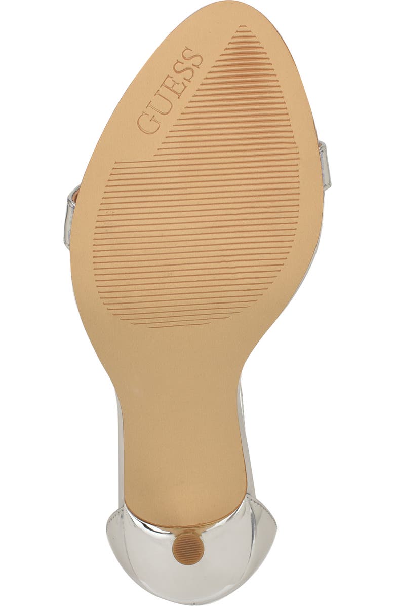 GUESS Insraa Ankle Strap Stiletto Sandal, Alternate, color, Silver