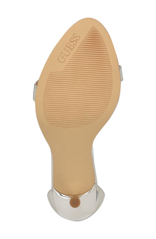 Guess Insraa Ankle Strap Stiletto Sandal In Silver