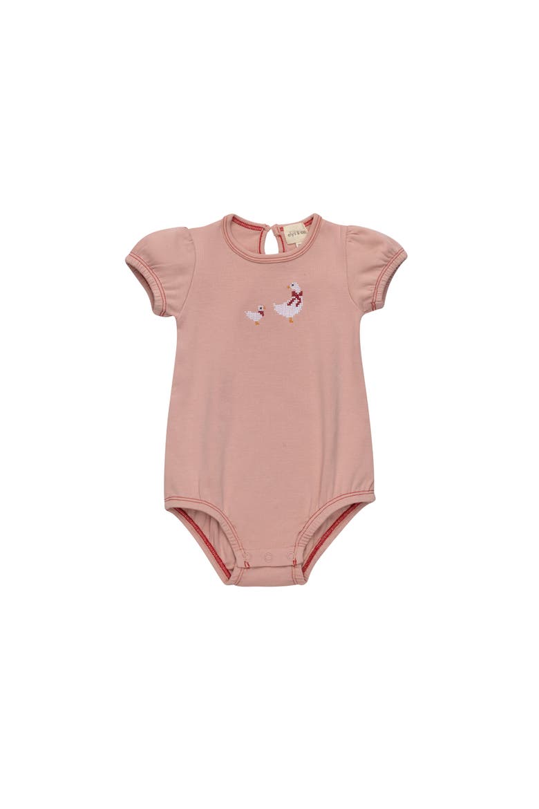 Cross Stitch Duckling Collection - Romper for Girls, Main, color, Pink