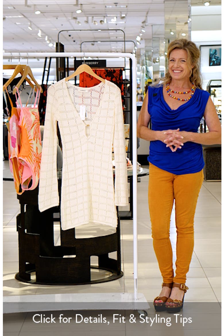 Jessa Long Sleeve Open Stitch Cover-Up Minidress video