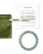 seree Manifest Luck Jade-Green Aventurine Beaded Bracelet
