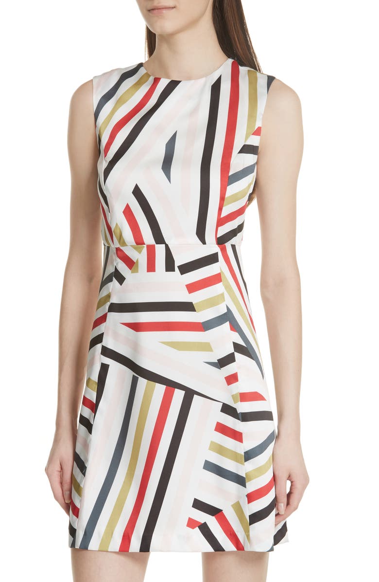Milly Alexa Drive Stripe A-Line Dress, Alternate, color, Multi