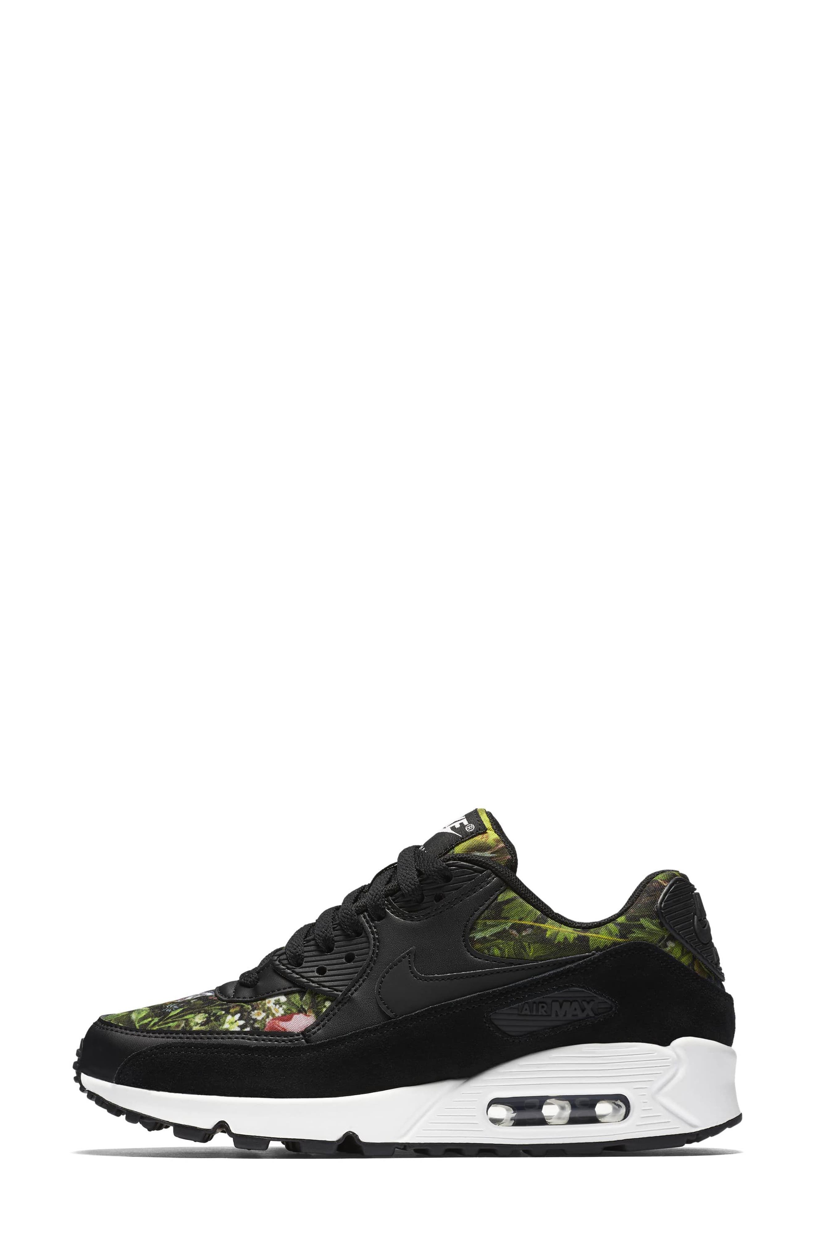 Air Max 90 SE Sneaker, Alternate, color, BLACK/ PINK/ WHITE