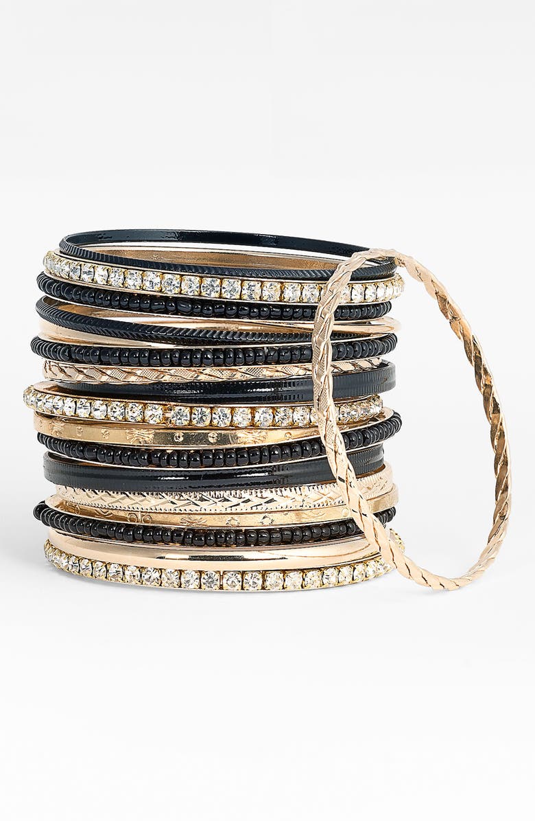 Cara Accessories Mixed Media Bangles, Main, color,