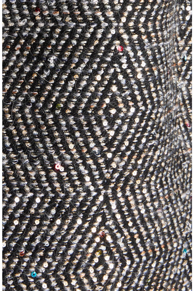Sequin Tweed Boyfriend Coat, Alternate, color, BLACK MULTI