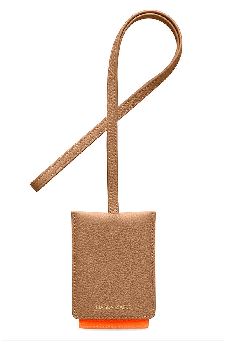 Leather ID Lanyard, Alternate, color, Manhattan Sandstone