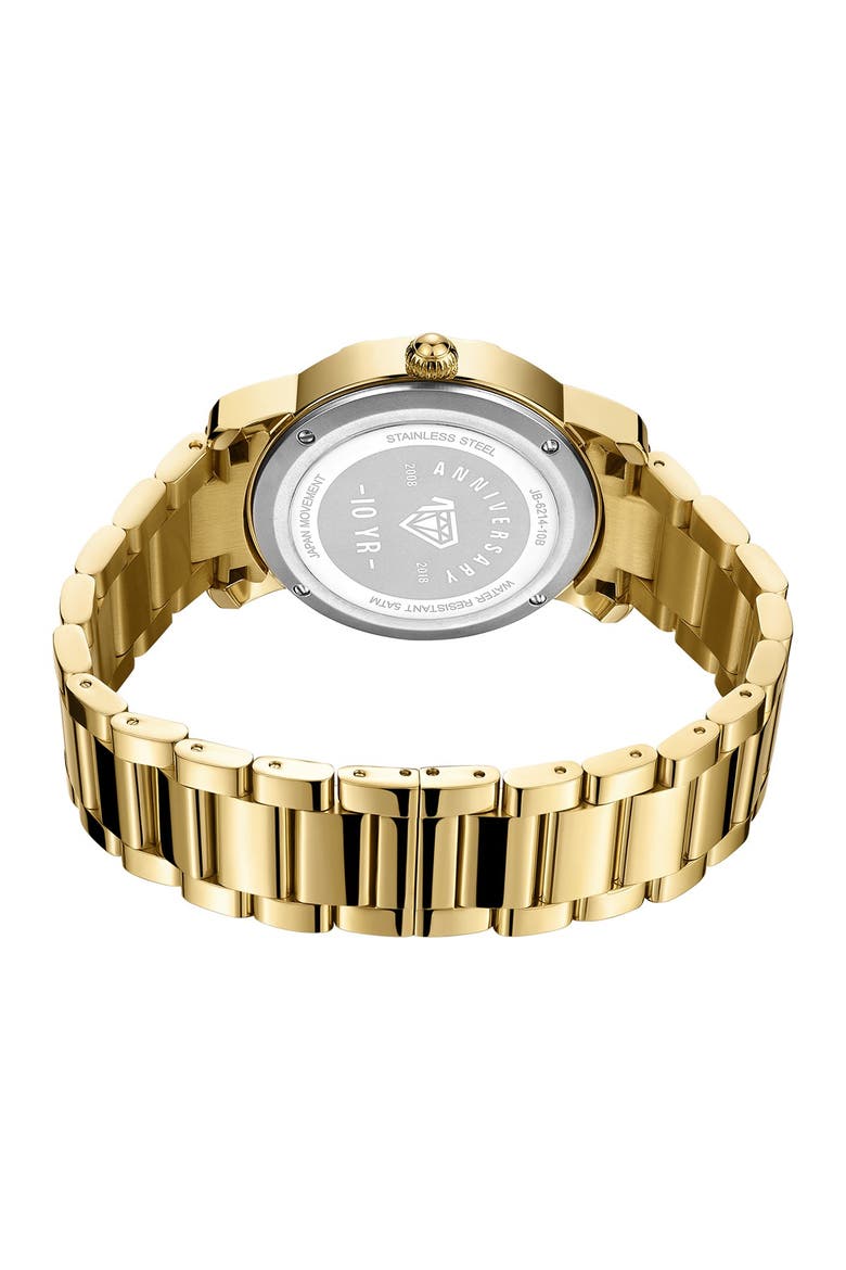 Olympia 10 Year Anniversary Diamond Bracelet Watch, 37mm, Alternate, color, GOLD