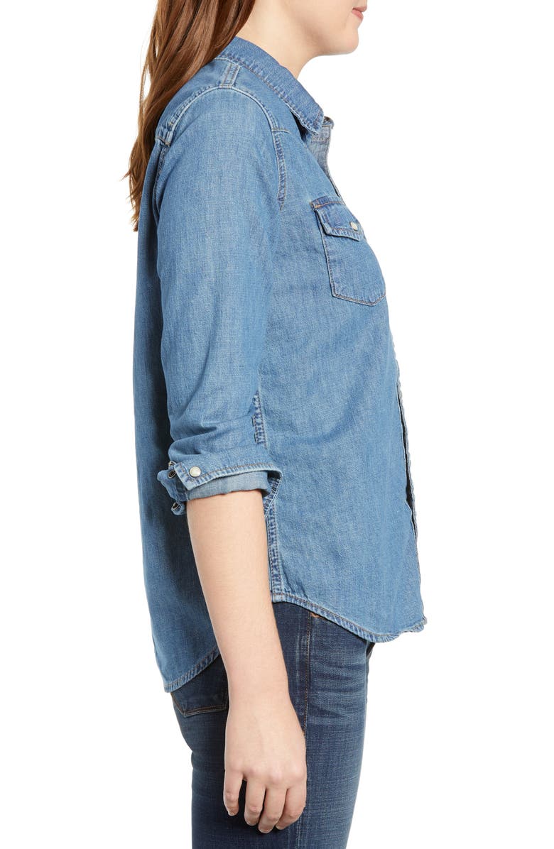 Lucky Brand Chambray Western Shirt, Alternate, color, 