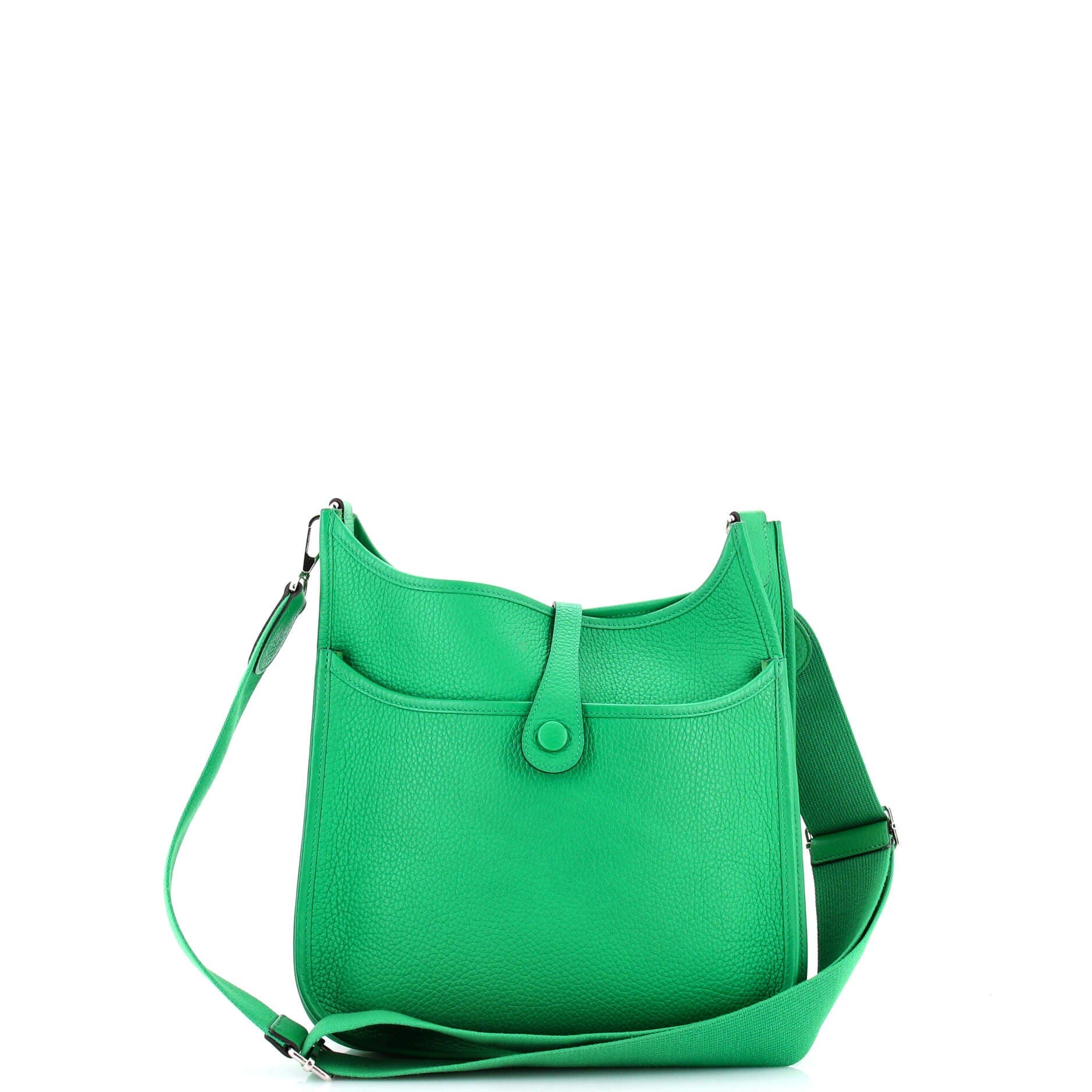 Pre-Owned Hermes Evelyne Bag Gen III Clemence PM, Alternate, color, Green