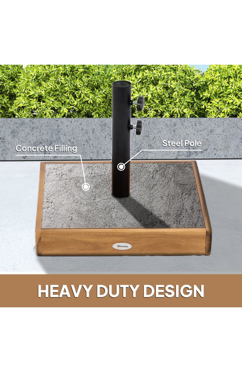 Outsunny Patio Umbrella Base, Alternate, color, Teak