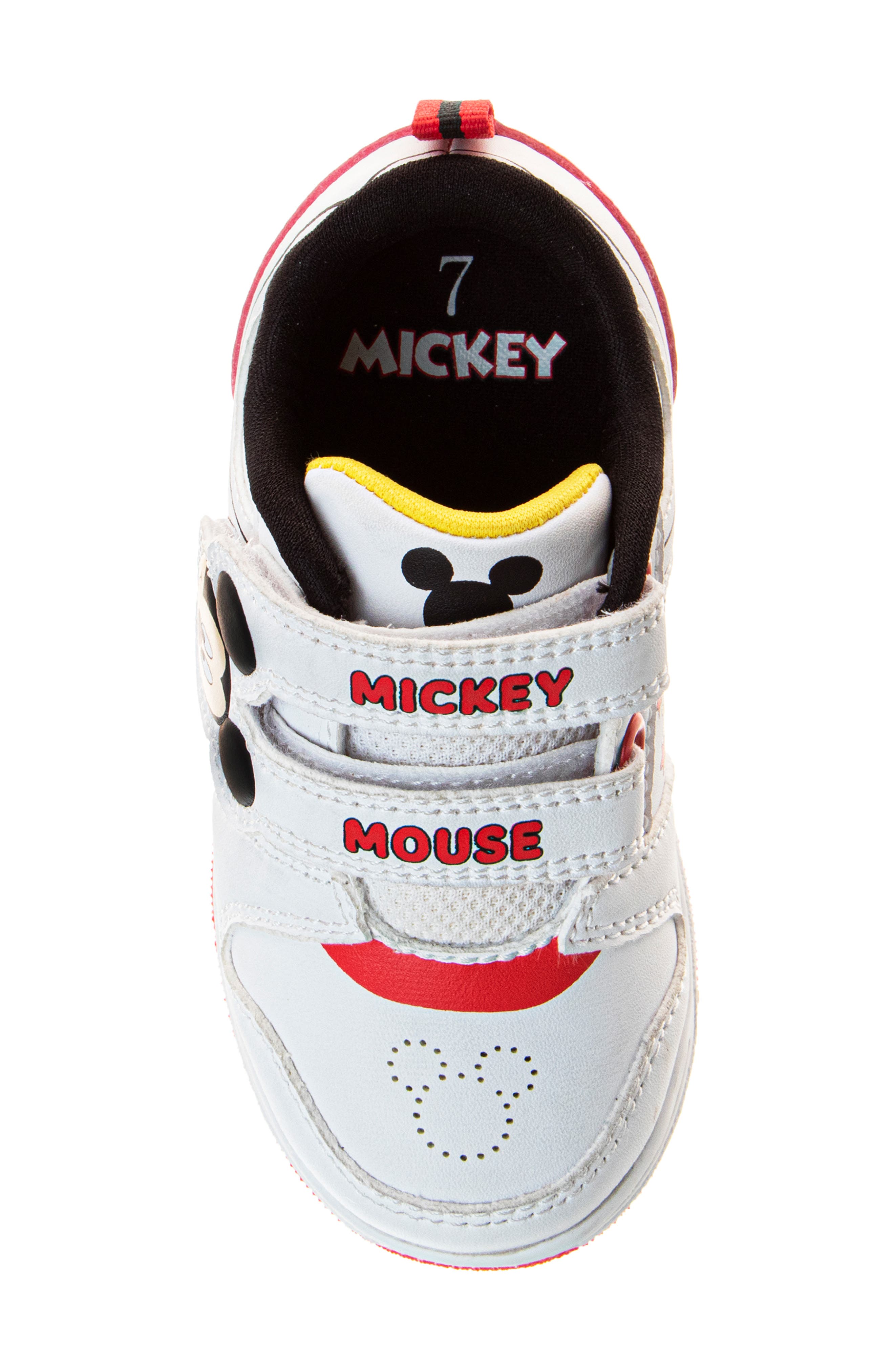 JOSMO Kids' Mickey Mouse Sneaker, Alternate, color, White/Red