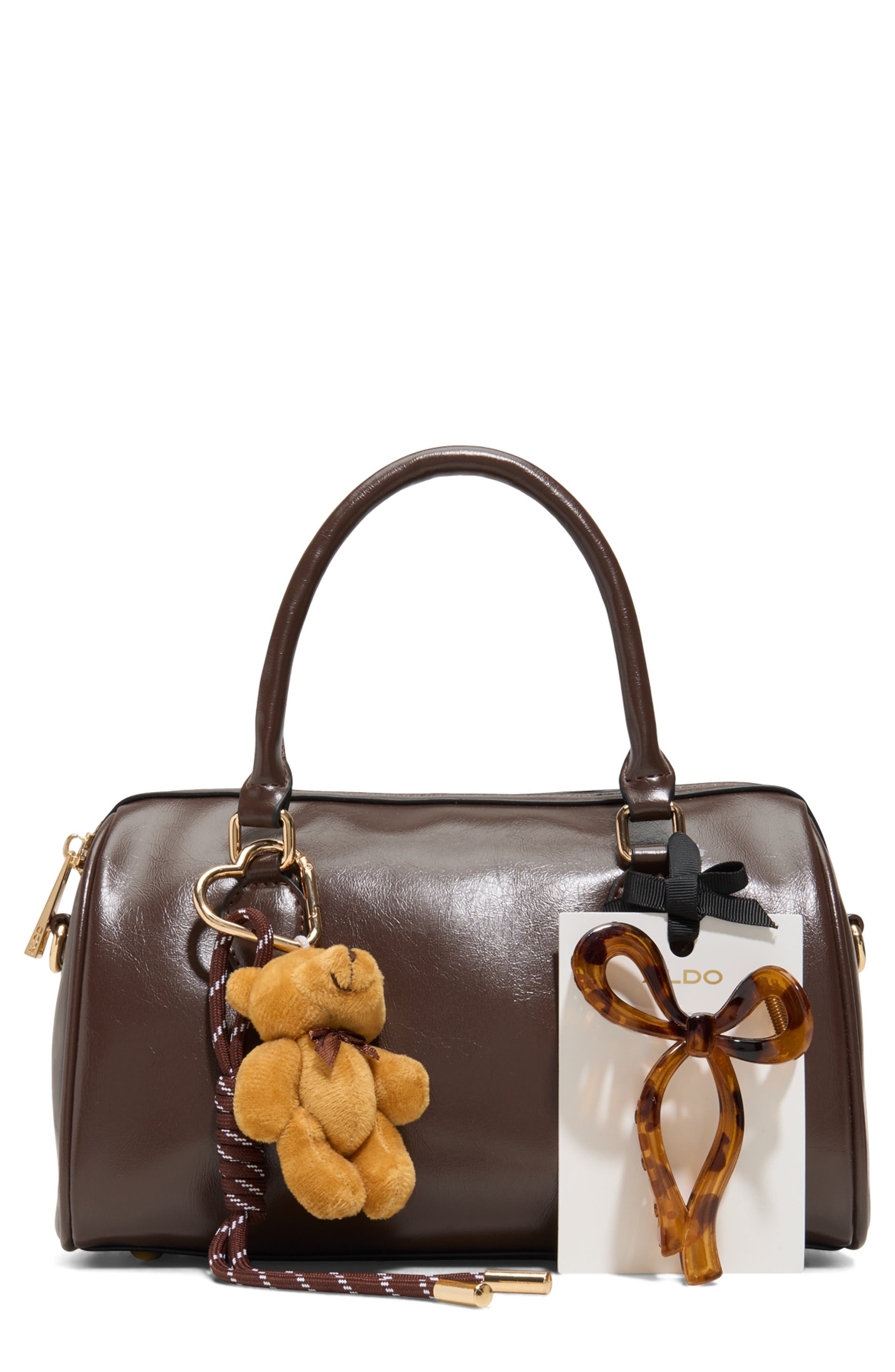 ALDO Knowsley Faux Leather Top Handle Bag, Main, color, Brown Primary - Multi