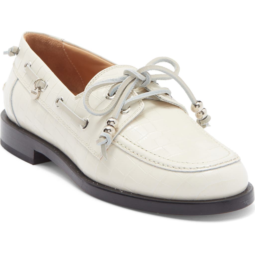 Labucq Nelson Boat Shoe In White