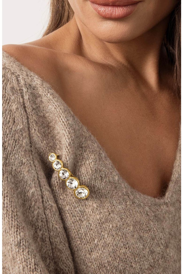 Crystal Line Brooch, Alternate, color, GOLD