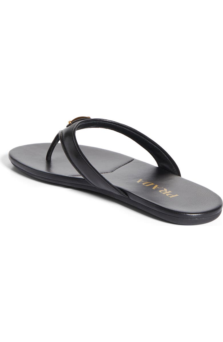 Prada Logo Flip Flop, Alternate, color, Black