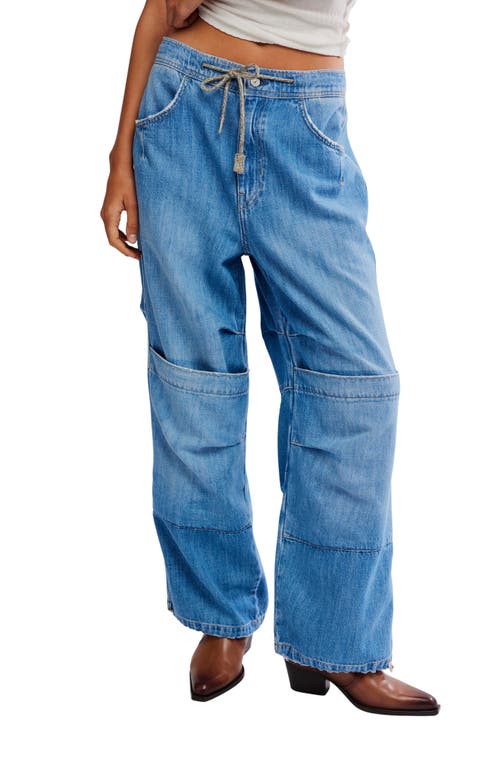 Free People Logan Drawstring Cargo Jeans In Brown