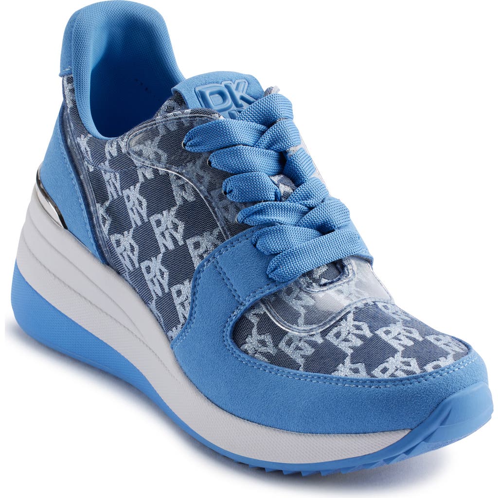 Dkny Women's Kamay Lace-up Wedge Sneakers In Cornflower