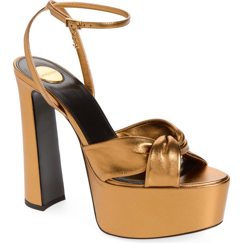 Saint Laurent Franciane Platform Sandal in Tangerine at Nordstrom, Size 41