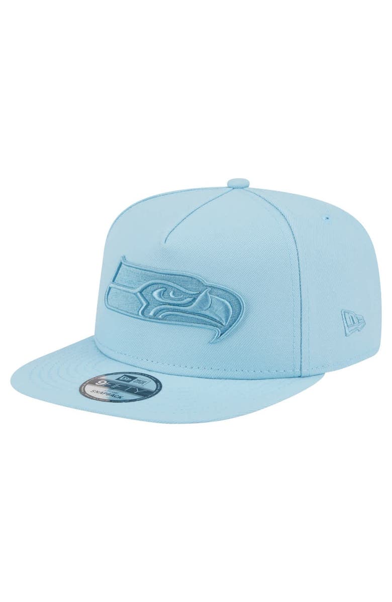 New Era Men's New Era  Light Blue Seattle Seahawks Color Pack A-Frame 9FIFTY Snapback Hat, Main, color, 