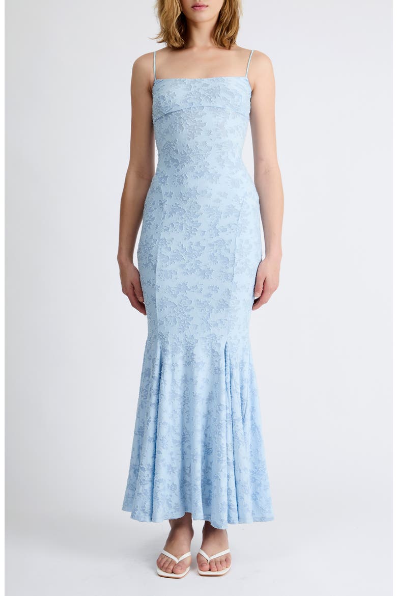 Lara Stretch Lace Back Maxi Dress, Main, color, BLUE