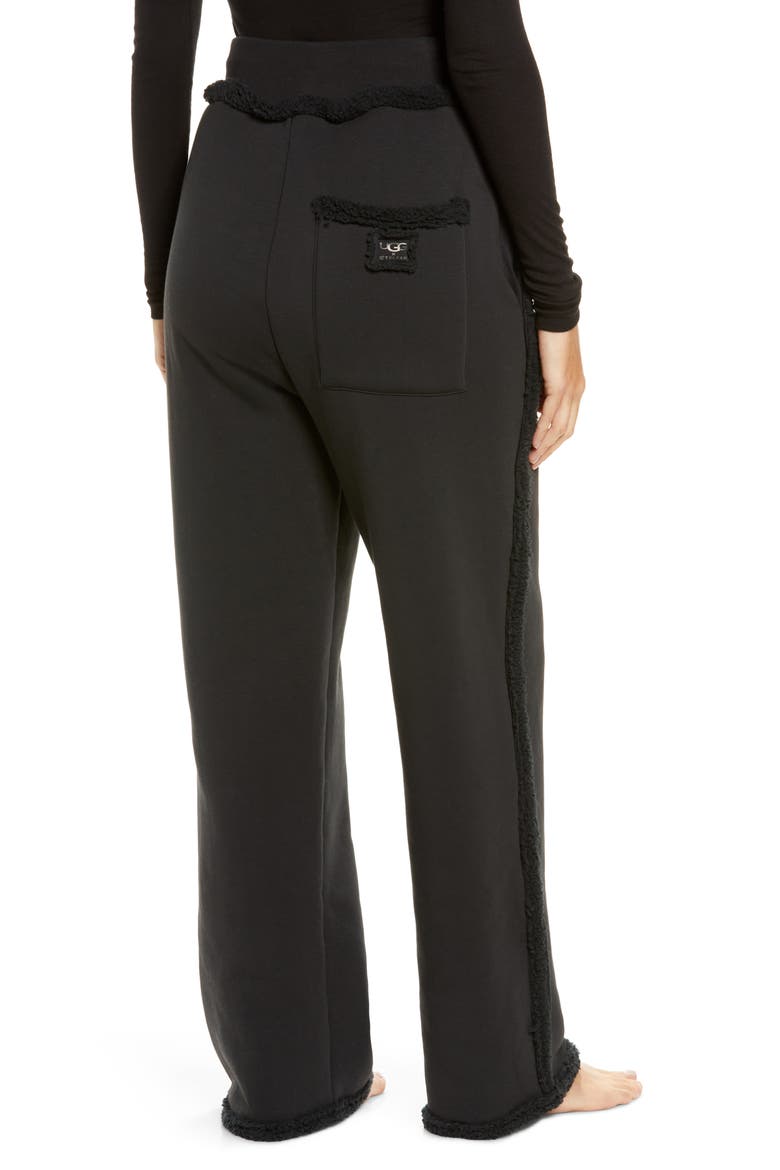 X TELFAR Faux Shearling Sweatpants, Alternate, color, BLACK