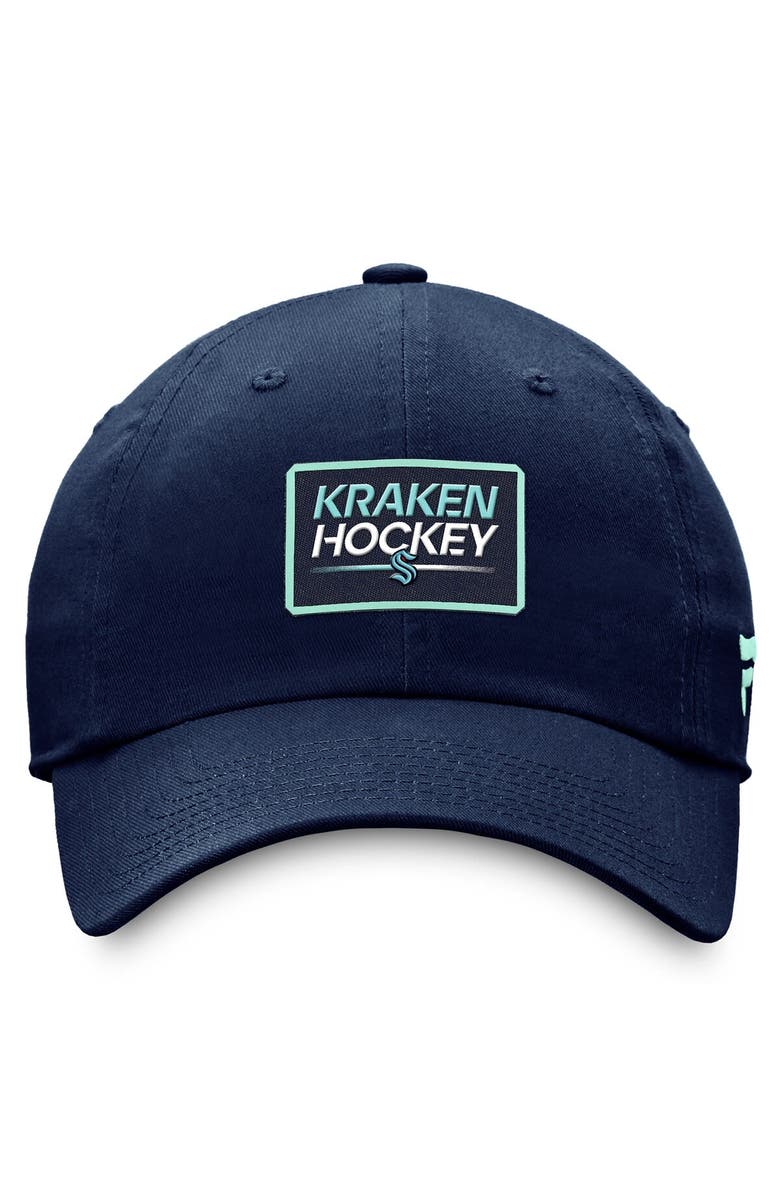 FANATICS Men's Fanatics Branded Deep Sea Blue Seattle Kraken Authentic Pro Prime Adjustable Hat, Alternate, color, Navy