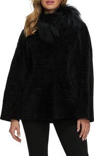 GORSKI Reversible Genuine Shearling Jacket with Genuine Shearling Collar