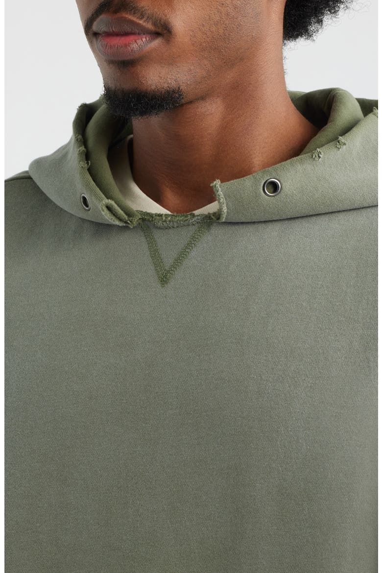 Ranger Oversize Distressed Cotton Hoodie, Alternate, color, AGED GREEN