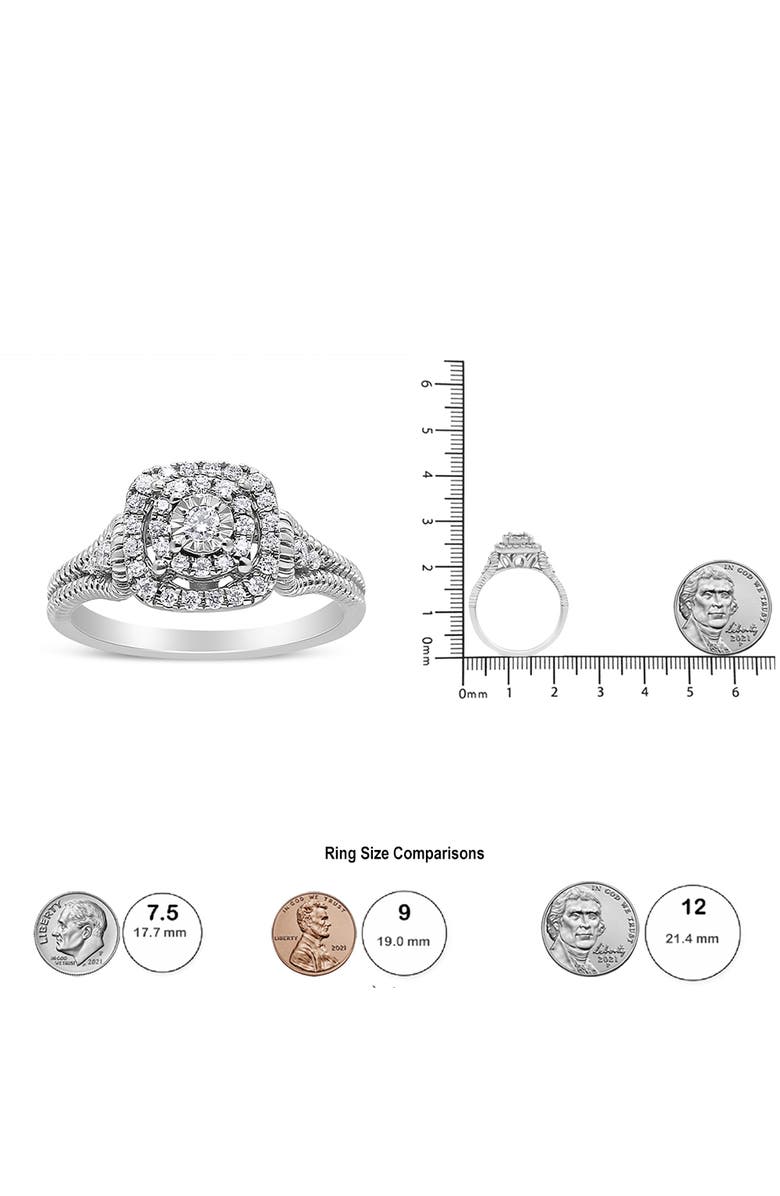 Haus of Brilliance Silver 1/3 Cttw Diamond Cocktail Ring, Alternate, color, Silver