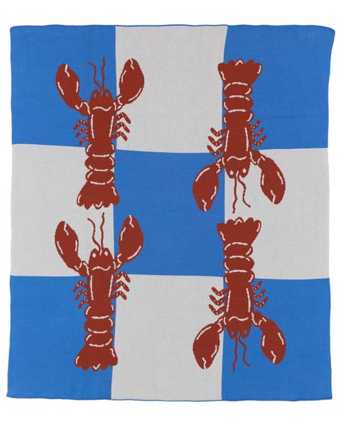 Lobster Tile Knit Throw Blanket