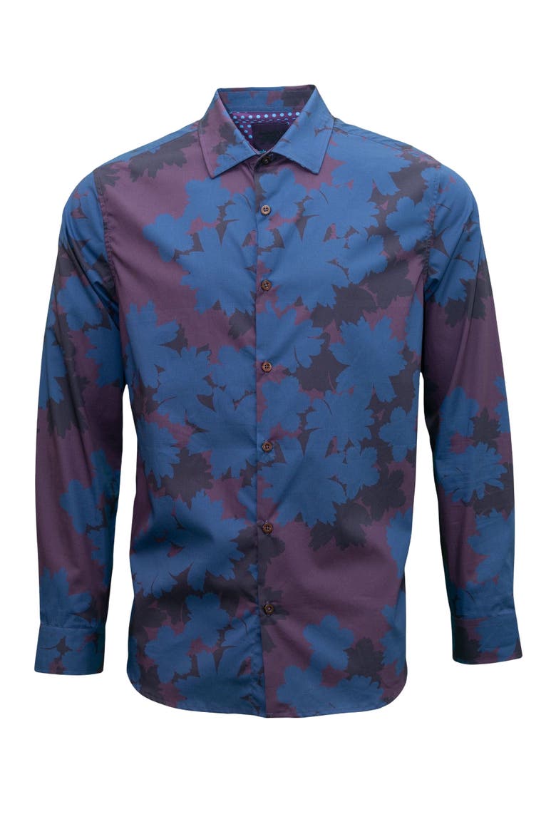 Norman Button-Up Shirt, Alternate, color, Salerno Floral Dark Blue