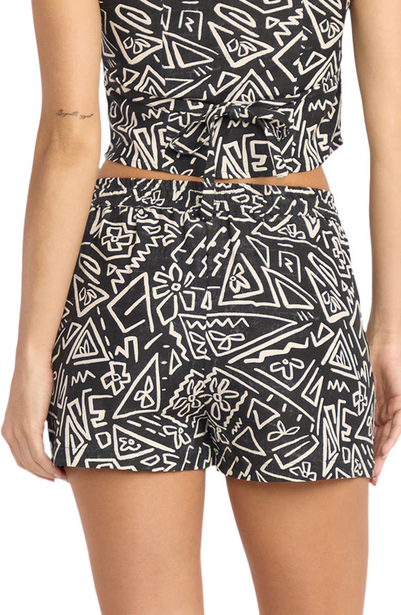 Billabong Sunflower Print Shorts, Alternate, color, Black/ White