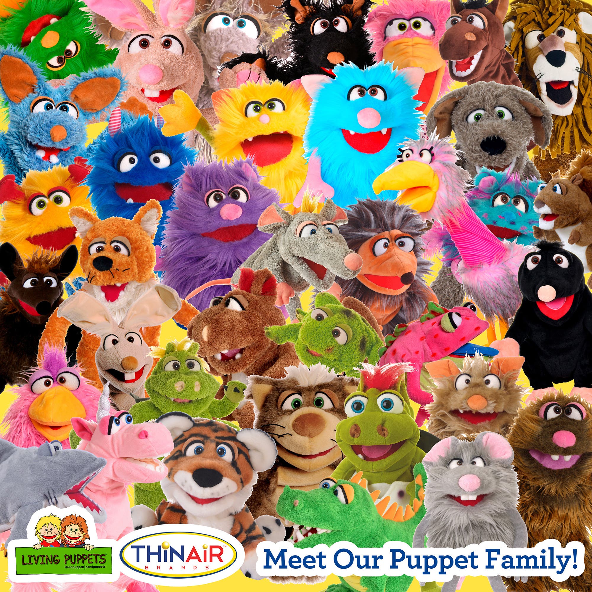 【大好き！パペット WE LOVE PUPPETS】 Living Puppets Beep The Blue Friendly Monster 9 Inch Plush Hand