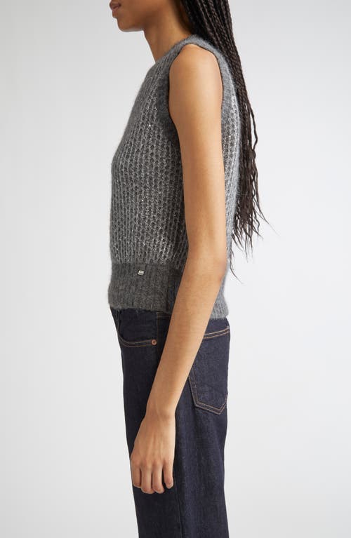Herno Sequin Metallic Sleeveless Sweater In Gray