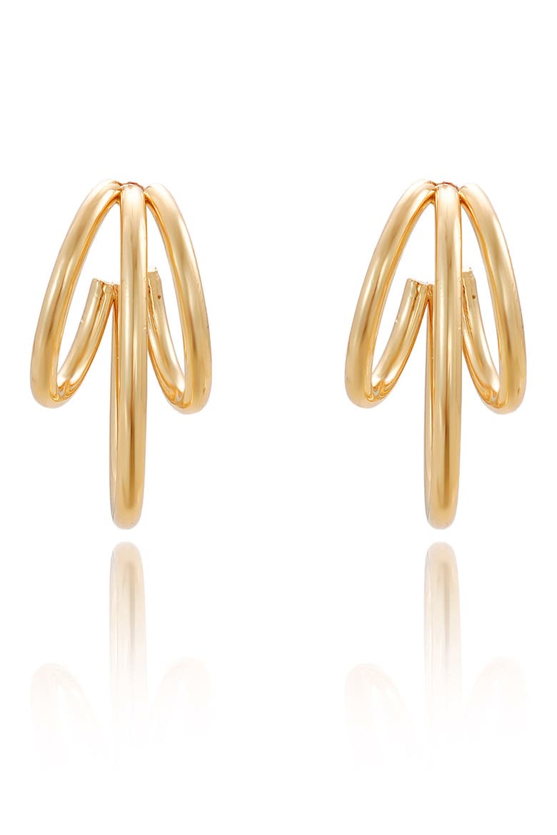 Triple Bar Hoop Earrings, Alternate, color, GOLD