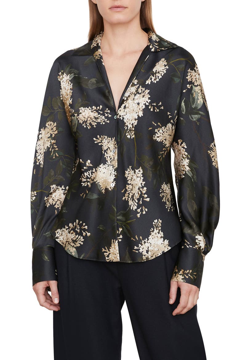 Lilac Bias Silk Blouse, Main, color, COASTAL