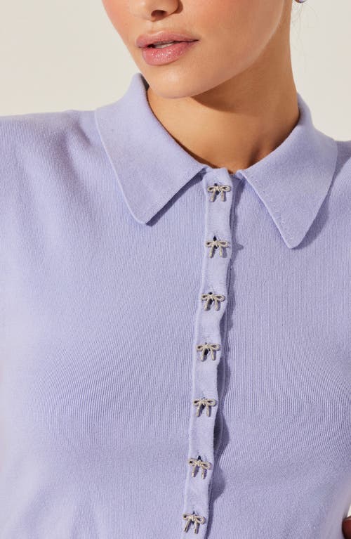 Astr The Label Kori Collared Cotton Sweater Vest In Periwinkle