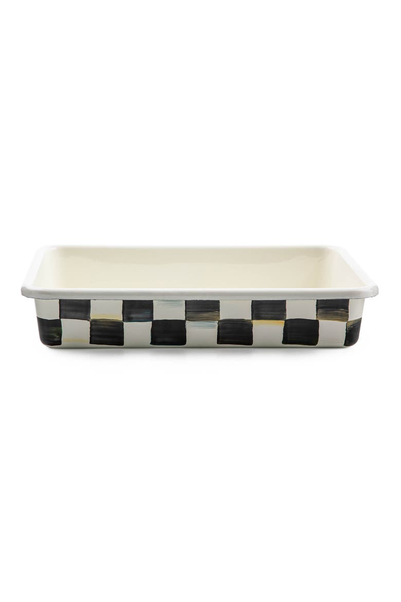 Courtly Check Enameled Steel Baking Pan, Alternate, color, BLACK/ WHITE