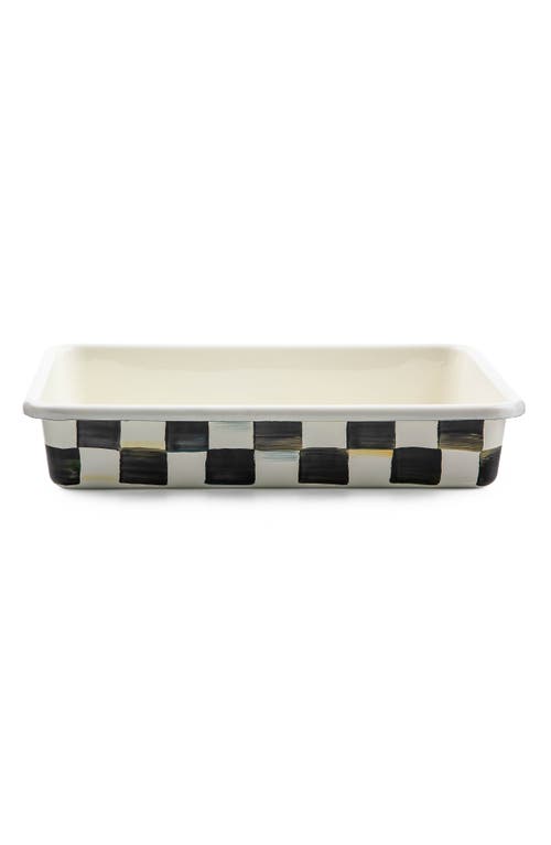 Mackenzie-childs Mackenzie Childs Courtly Check Enameled Steel Baking Pan In Black