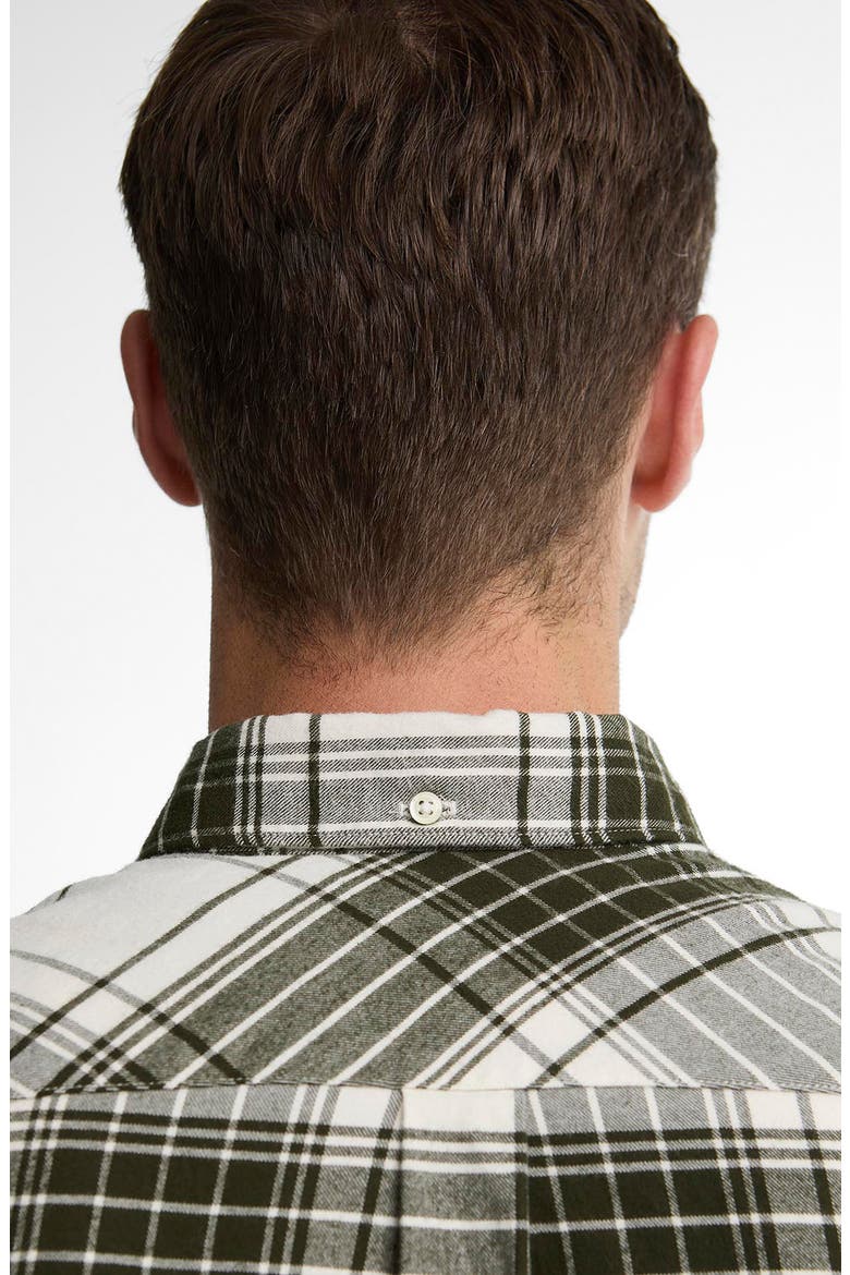 Embergate Tailored Plaid Cotton Shirt, Alternate, color, OLIVE
