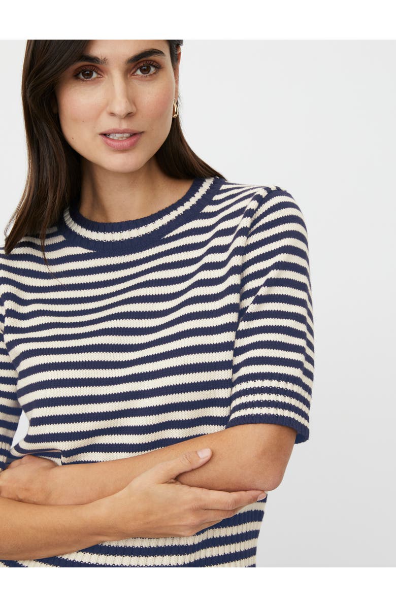 Masai Copenhagen MaFaeleen Striped Short Sleeve Sweater, Alternate, color, Navy Blazer
