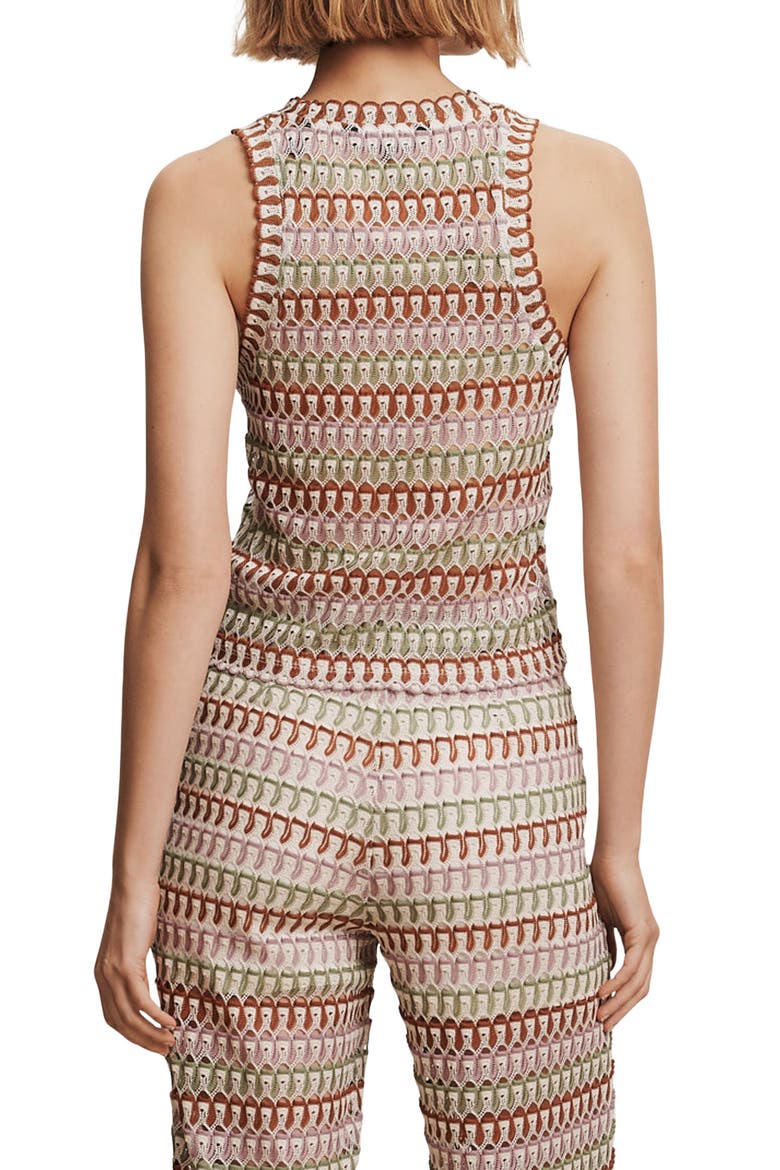 Rhett Stripe Crochet Knit Tank, Alternate, color, DEEP OCHRE DOVE MULTI