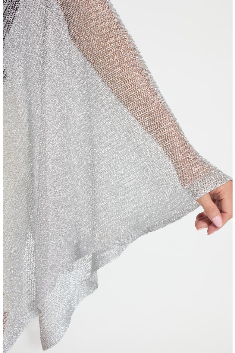 Argento Summer Convertible Mesh Poncho, Alternate, color, METALLIC SILVER
