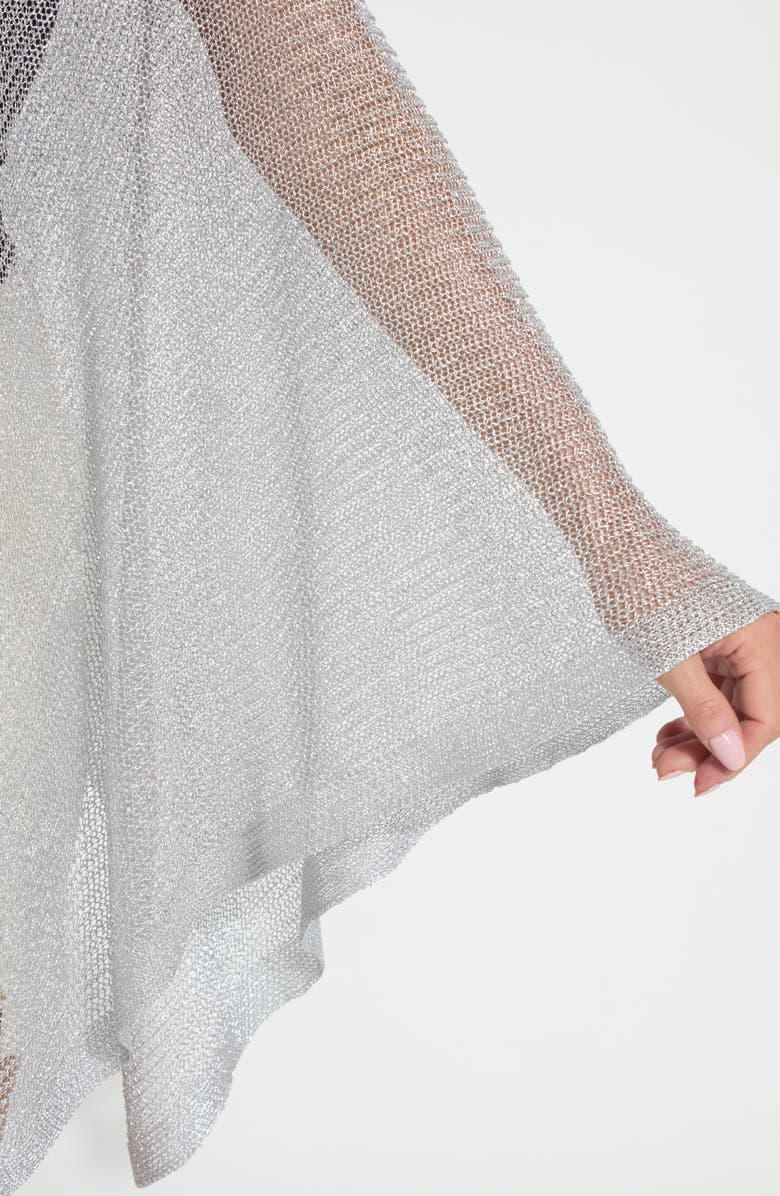 Lysse Argento Summer Convertible Mesh Poncho, Alternate, color, Metallic Silver
