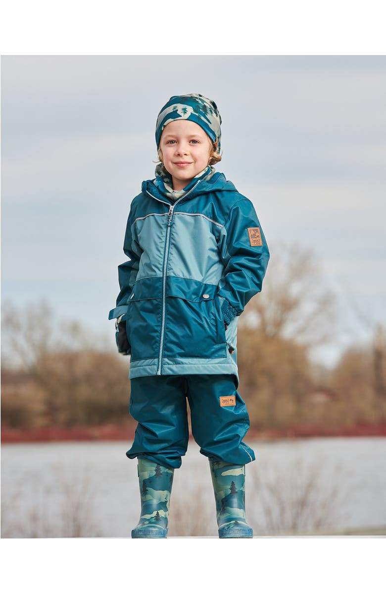Deux par Deux Little Boy's Colorblock Mid-Season Jacket Forest Green And Emerald, Alternate, color,